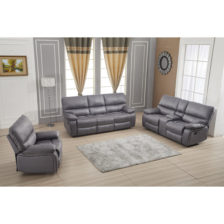 Red Barrel Studio® Drafton 3 Piece Reclining Configurable Living Room